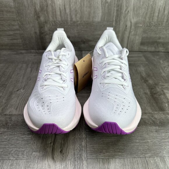 Asics NovaBlast 4 Women's size 9 Light Grey Purple Pink Running Shoes - Picture 4 of 8